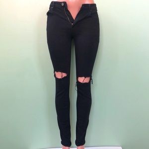 Alexander Wang Black Ripped Jeans Sz 26